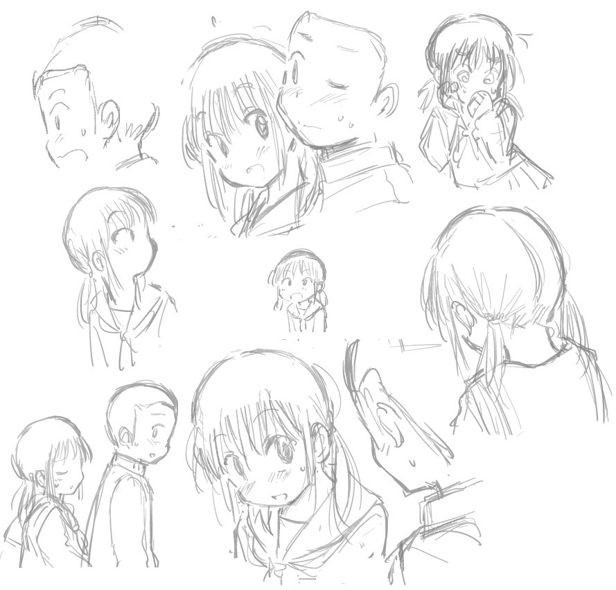 代わりといってはなんですが、ボツ下描きの寄せ集めを。
表情や構図がイマイチだったので消したものです。
#ちんまり経理のヒメ先輩
こういうときこそフリートを使うべき?とも考えましたが、使い方がよくわからないのでこっちに放流します。