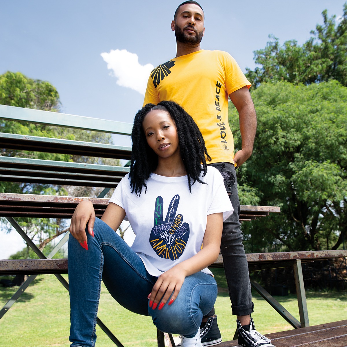 KaizerChiefs's tweet photo. Get ready for our CAF Champions League match today. Choose the his and hers Kaizer Chiefs tees, now at @jet_fashion for R99.99 each #Amakhosi4Life #KCJetFashion #KCJetWear https://t.co/Txfq4XWIs2
