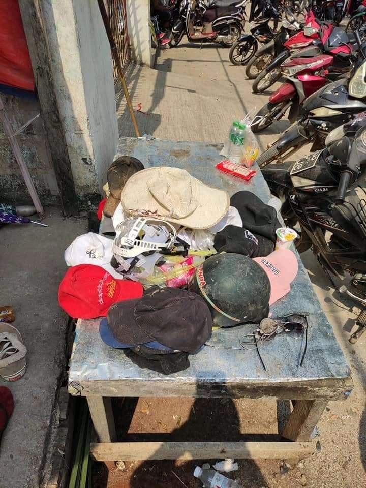 minnay_k's tweet photo. Leftovers of the captured protesters after police violent crackdown in Lashio, Shan State, Myanmar.

@RapporteurUn
@KenRoth
#MilkTeaAlliance 
#WhatsHappeningInMyanmar https://t.co/8jdz4EhEgE