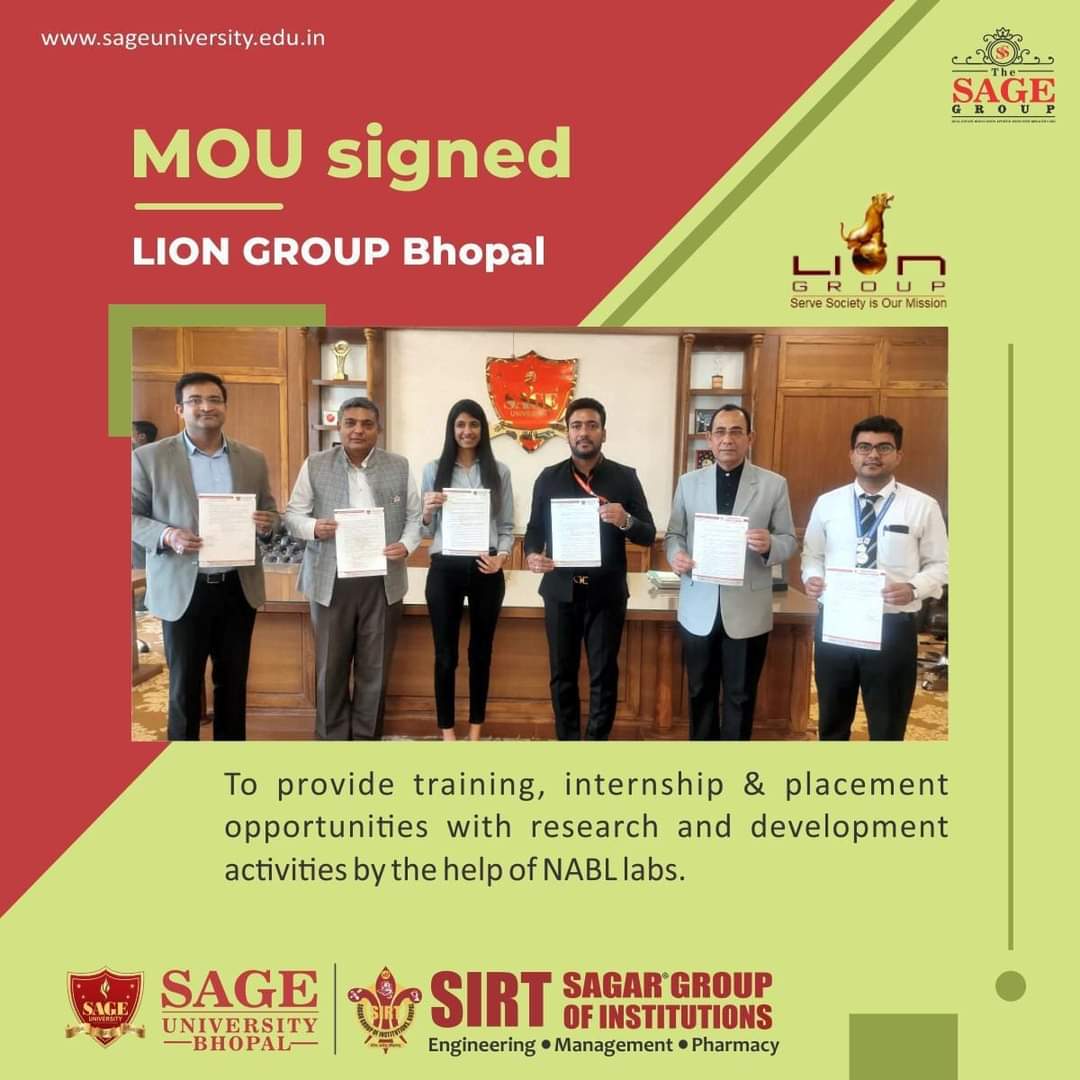 DevelopmentEdc's tweet photo. Today MoU has been signed between SAGE group and Lion Group Bhopal.
1) For mutual sharing of knowledge.
2) For degree Upgradation of Lion group membersToday MoU has been signed between SAGE group and Lion Group Bhopal.
#SIRTE #SIRT#SAGEbhopal https://t.co/XB9Za2LTJV