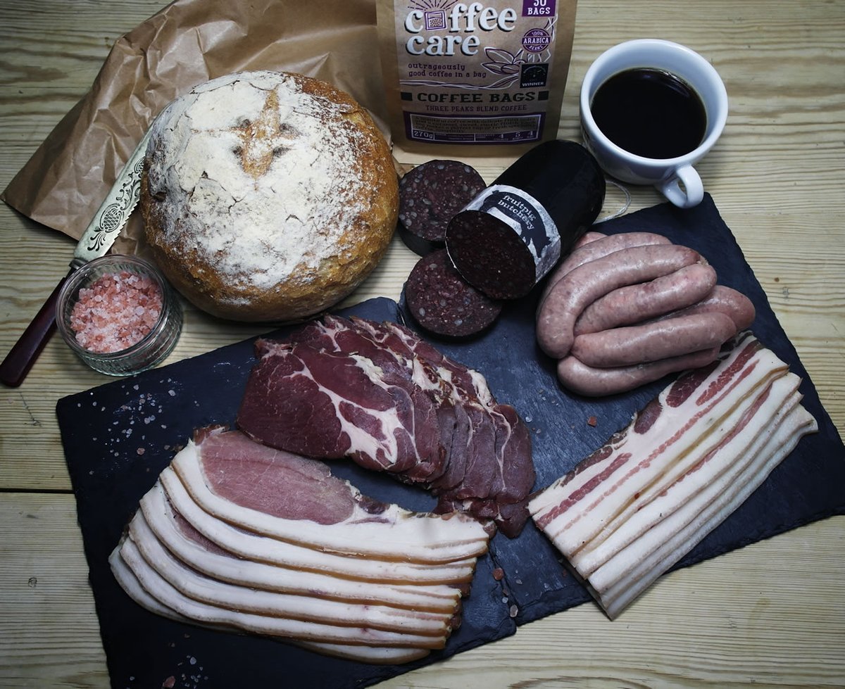 The Old Fashioned Breakfast Box is back.
3 types of Old Fashioned Bacon, rare breed pork sausage, <a href="/fruitpigcompany/">Fruit Pig Company</a> black pud, <a href="/Coffee_Care/">Coffee Care</a> coffee bags and wood-fired sourdough bread.

gridironmeat.co.uk/product/old-fa…
