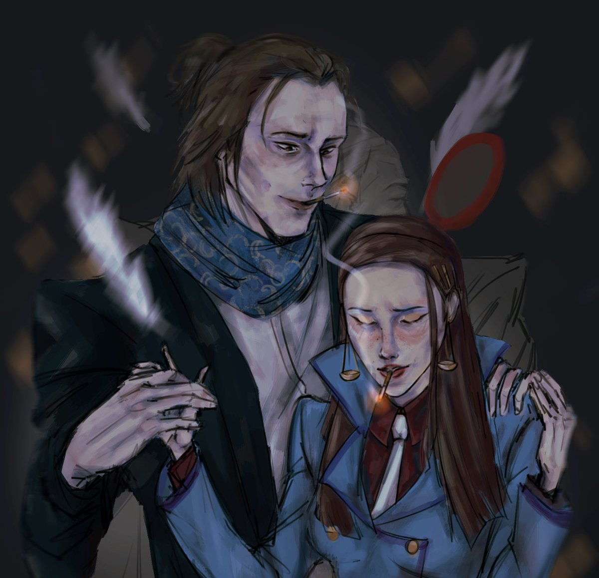 cubitchlawyer's tweet photo. гайд как быть тупой: я удалила арт.

тэги:
#aceattorney #ace_attorney #byrnefaraday #byrne_faraday #shihna #shih_na #calistoyew #calisto_yew #tyrellbadd #detectivebadd #tyrell_badd #detective_badd #milesedgeworth #miles_edgeworth #milesedgeworthinvestigations https://t.co/fMlK6XBBZo
