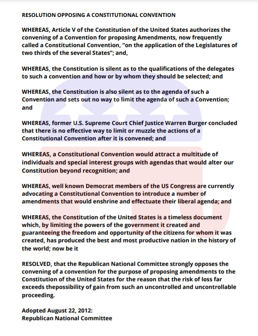 CivicViewPoint's tweet photo. RNC Resolution OPPOSING the Article V Constitutional Convention, or "Convention of States:"
#StopCOS #NoSR28 #NoSR29 https://t.co/jG021iMzCm