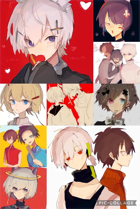 #今月描いた絵を晒そう 
来月はもっと創作もキャラデザも描くぞ 