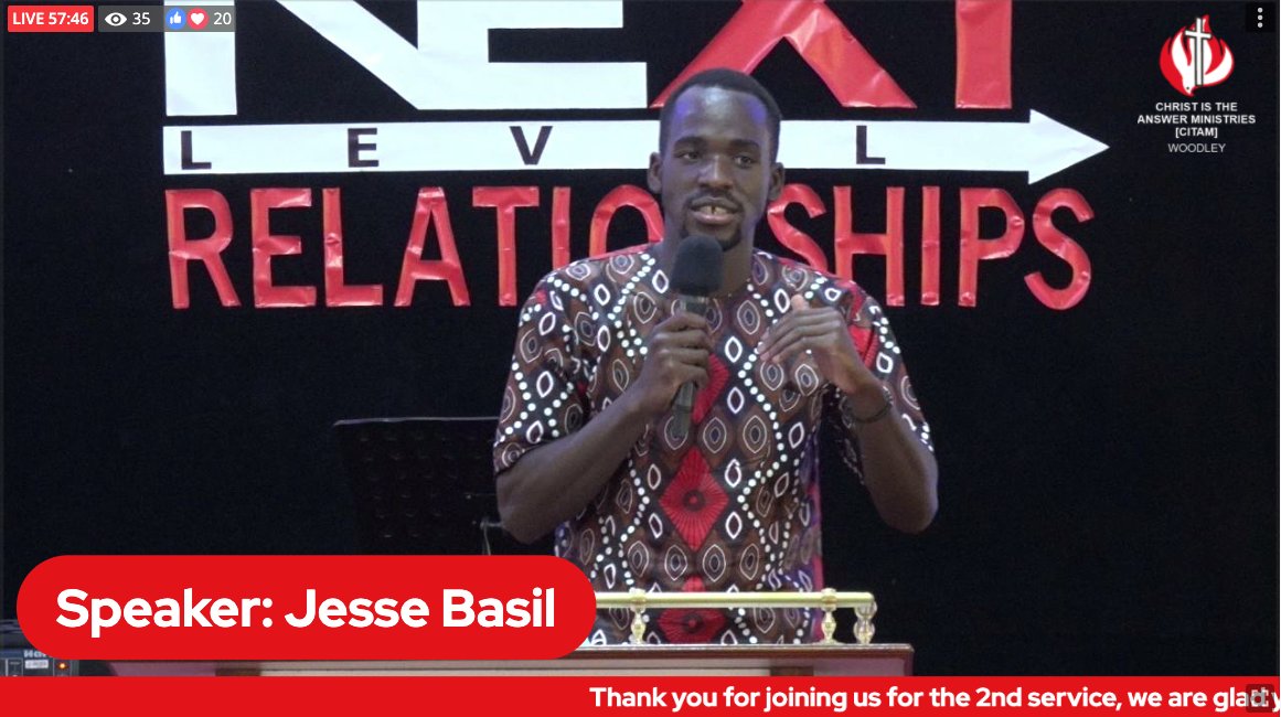 Citam_Woodley's tweet photo. Speaking to us this afternoon is Jesse Basil ministering on 4 things to consider in #NextLevelRelationships
https://t.co/zAjy99sdSK
#CitamWoodley #WhereChristIsTheAnswer https://t.co/hWQsYzM7oI