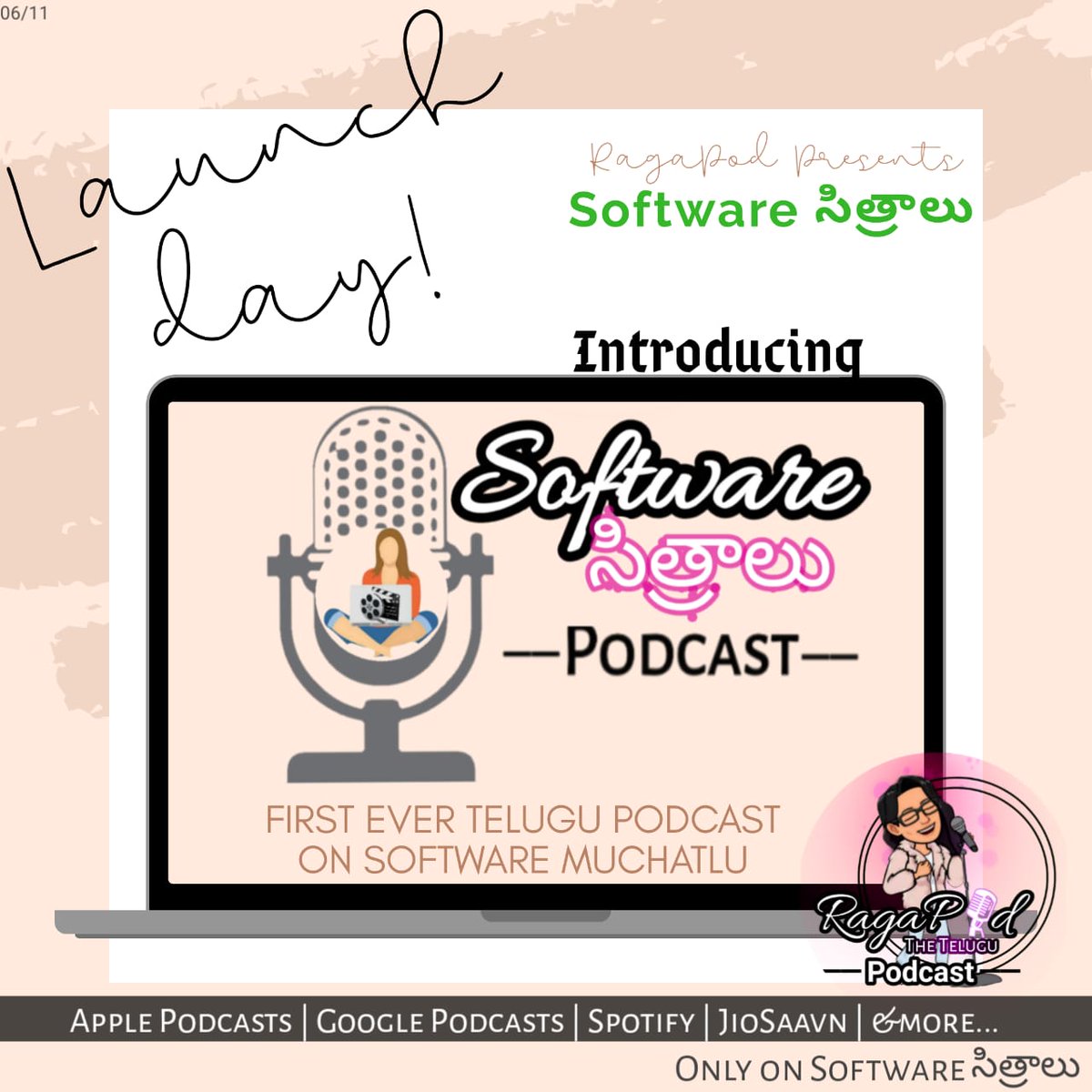 ragapod_podcast's tweet photo. #telugupodcast #ragapod #ApplePodcasts #googlepodcasts #Spotify #spotifytelugu #anchorfm #telugustories #teluguradio #pocketcasts #radiopublic #breaker #JioSaavn #jiosaavnpodcasts
@spotifypodcasts @anchor @JioSaavn @ApplePodcasts @Spotify @RadioPublic @Breaker @gaana https://t.co/AO1CNPcMAr