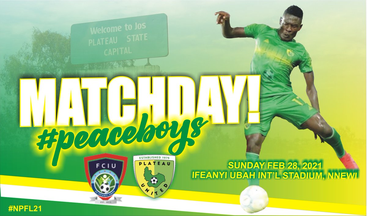 plateau_united's tweet photo. M A T C H   D A Y! 

We are in Nnewi and up against @FCIfeanyiUbah  

🏟 Ifeanyi Ubah International Stadium, Nnewi, Anambra State.

⌚ 4pm

#NPF21
#MD13
#PeaceBoys
#KeepTheFaith https://t.co/QYaFuPEOBM