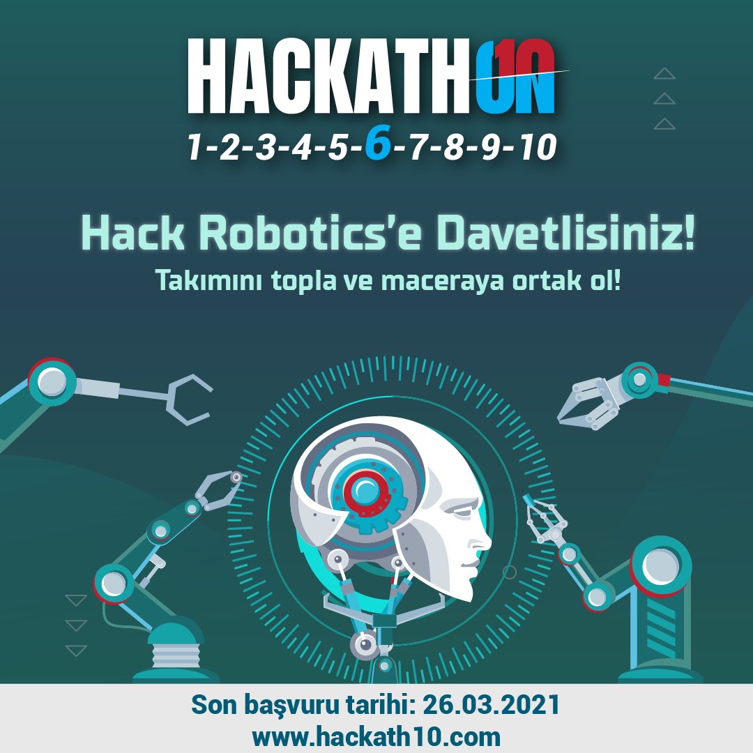 Script Robotics (@scriptrobotics) on Twitter photo “Hack Robotics” konu başlığı altında gerçekleşen Hackath10 yarışmasında bizler yerimizi aldık!
#hackath10challenge sürecine dahil olması için <a href="/acihsrobotics/">Açı HS Robotics</a> <a href="/vexomega/">Omega Robotics</a> <a href="/spacetigers33/">Space Tigers Robotics</a> ve diğer tüm takımları davet ediyoruz. Sizler de bu challenge’ı paylaşarak devam ettirebilirsiniz! “Hack Robotics” konu başlığı altında gerçekleşen Hackath10 yarışmasında bizler yerimizi aldık!
#hackath10challenge sürecine dahil olması için <a href="/acihsrobotics/">Açı HS Robotics</a> <a href="/vexomega/">Omega Robotics</a> <a href="/spacetigers33/">Space Tigers Robotics</a> ve diğer tüm takımları davet ediyoruz. Sizler de bu challenge’ı paylaşarak devam ettirebilirsiniz!