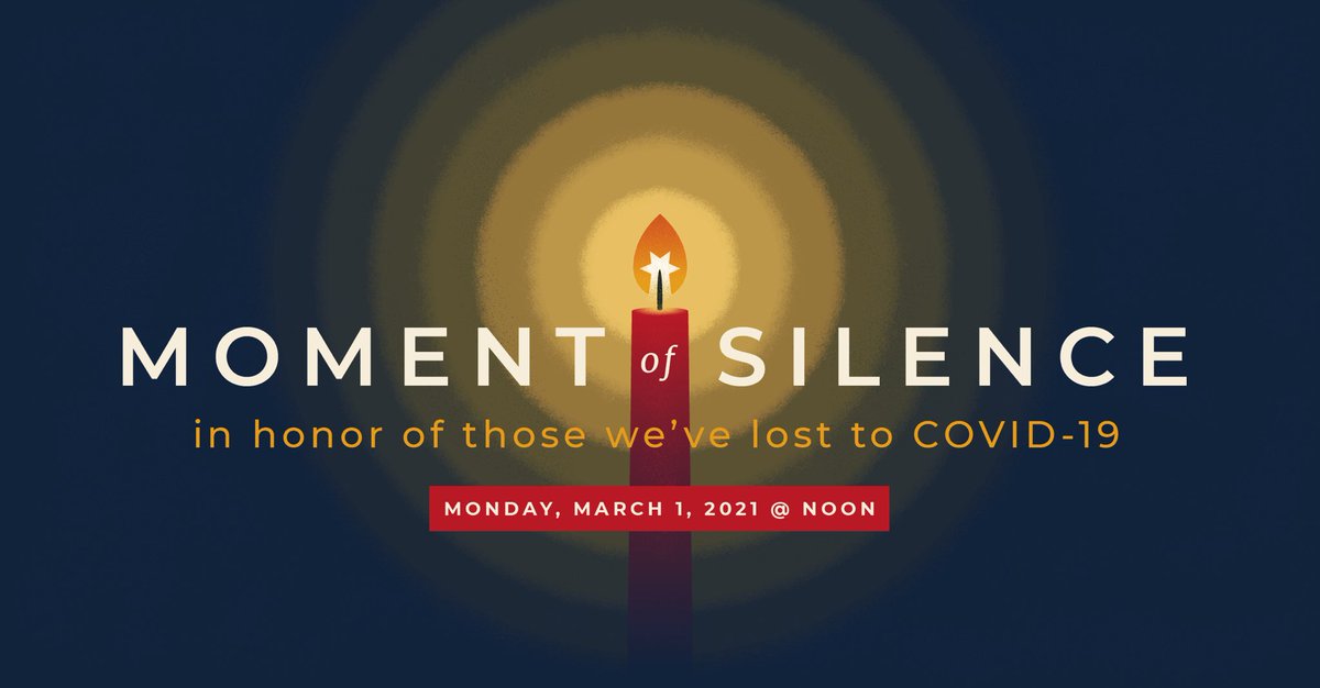 Please join health care professionals, first responders, and Tulsans across our city in observing a moment of silence at noon on Monday in honor of those we love who have been lost to COVID-19.