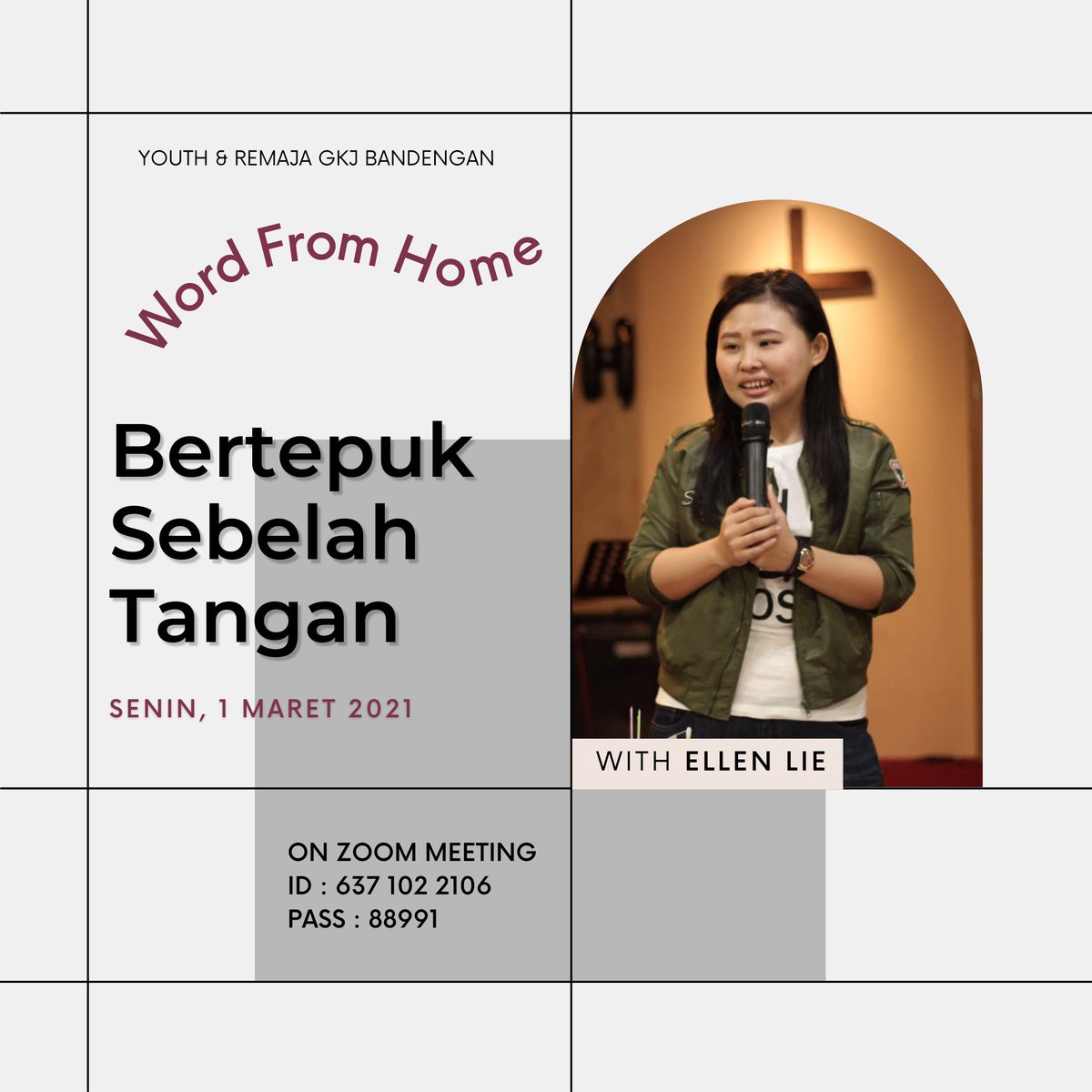 KOMITgkj's tweet photo. WFH BESOK!!
🗓 Senin, 1 Maret 2021
🕣 7.30 malam

Ga kerasa udah masuk ke bulan ketiga di 2021 dan Covid juga bentar lagi ulang taun nih..
Meskipun gabisa tatap muka, harus secara virtual, tapi yuk kita tetap bersekutu dan saling menguatkan satu sama lain 😊👍

#WFH #WordFromHome https://t.co/swN91Hsb19