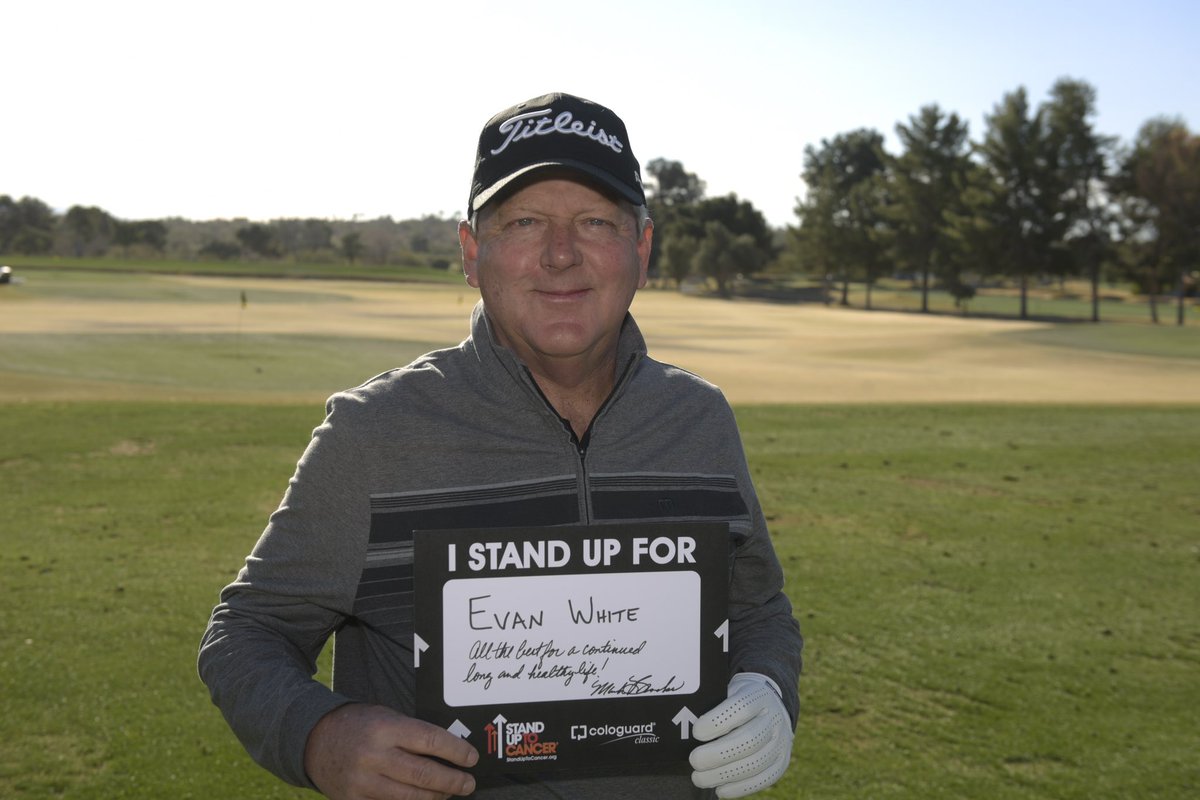 realevanwhite's tweet image. It truly was an honor to be represented at the @CologuardGolf Classic by Mark Brooks this weekend, who wore a pin with my name on it all weekend during competition. Can’t wait to attend in person next year and get the full experience! @FightCRC #CologuardClassic #StandUpToCancer