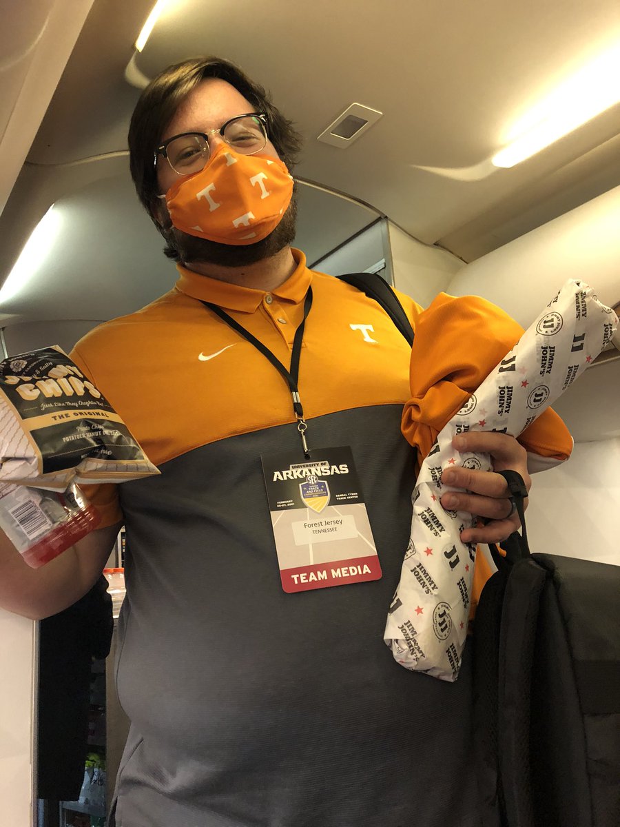 Appreciation is in order for the hardworking man highlighting the tremendous accomplishments of our <a href="/Vol_Track/">Tennessee Track & Field/XC</a> student-athletes, <a href="/fjersey23/">Forest Jersey</a>. Here he is boarding the plane late last night only to turn around today to provide the same great service to <a href="/Vol_Soccer/">Tennessee Soccer</a>. #ThankYourSID