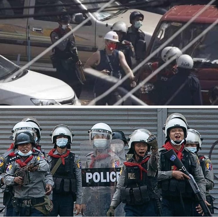 miee999's tweet photo. Dear Friends in US , EU or Aussie, one of your citizens have been seemingly  taken away by Police Terrorist in Myanmar today. We are alsoEXTREMELY concerned for his safety and our prayers are with him. He stood up for us bravely. #WhatHappeningInMyanmar #Coup28Feb #Anonymous https://t.co/B7ydm6v0BO