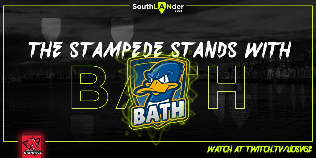 StaffsEsports's tweet photo. For #SouthLANder2021 Staffordshire Stampede is happy to say that we will be backing @BathVGS! 
Starting with today's League of Legends event at 2pm over on https://t.co/S1O82UBmmJ

Lets show our support! #SouthLANderSupporters @eventSouthLAN https://t.co/9Fxgd3DymS