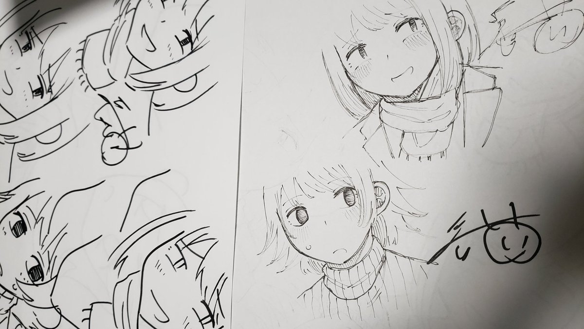 マッキーで描いたらダメだったから右側のペンで一発ガキに決定 