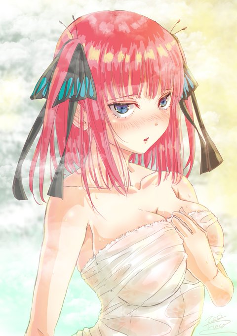 ナツサメアメ☄️さんがTwitterに投稿した中野二乃(五等分の花嫁)のイラスト。