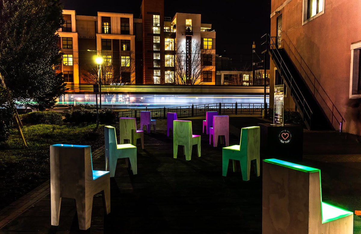 Put on your masks and some good walkin’ shoes and head down the Rail Trail! There is only one week left to view the I Heart Rail Trail lights!  
. 
Thank you! <a href="/usbank/">U.S. Bank</a> 
🎨: Ellie Richards
📷: Myles Standish
#showupforuptown #IHeartRailTrail #RailTrailCLT #CommunityPossible #USBank