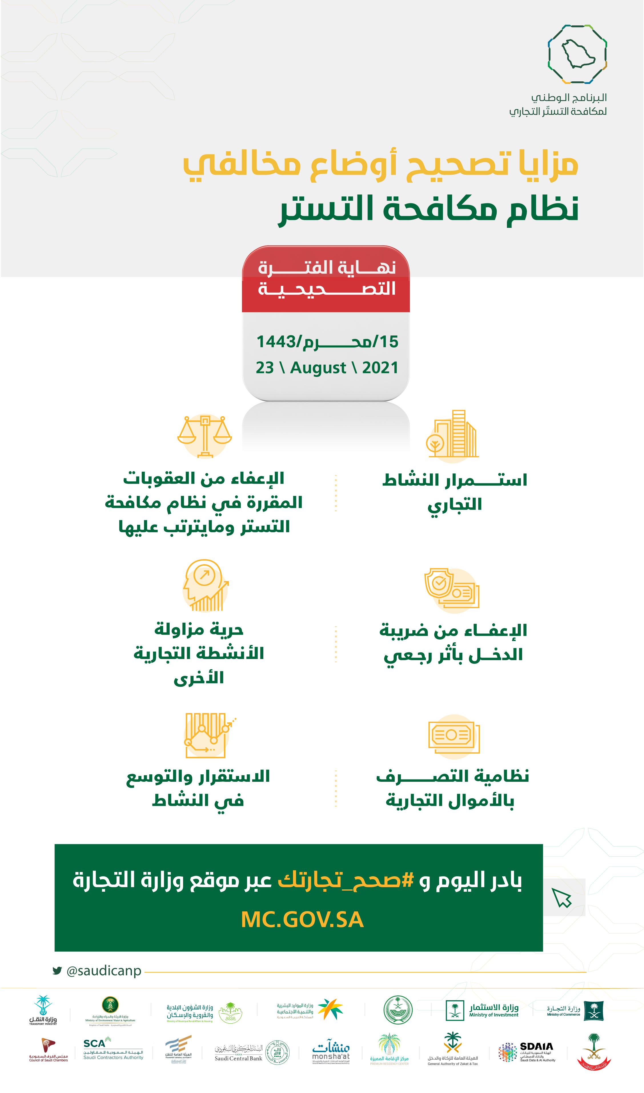 خطوات تصحيح التستر التجاري