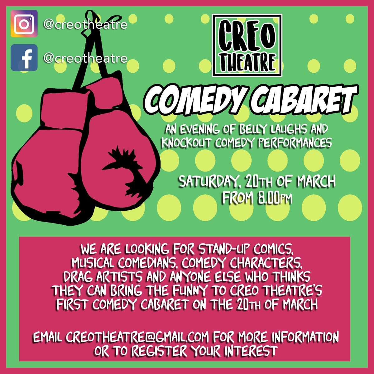 We're looking for #standupcomics, #musicalcomedians, #comedycharacters and #dragartists for our next ZOOM performance!! Please get in touch if you're interested in taking part.