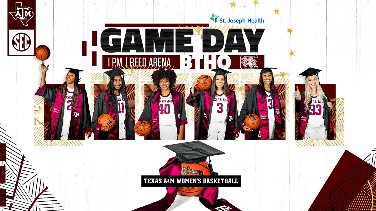 AggieWBB's tweet photo. It’s Senior Day and Championship Sunday‼️🏆

🆚 No. 5 South Carolina
⏰ 1 PM
🔊 1650 AM/94.5 FM
📺 ESPN2
📊 https://t.co/lkDty3WlxU

#GigEm | @StJoseph_Health https://t.co/hleK3SZq4j