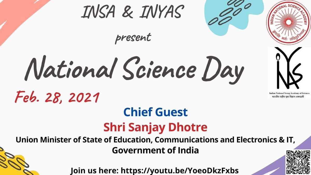 SanjayDhotreMP's tweet photo. Greetings to all on the occasion of #NationalScienceDay. Hearty Congratulations to all the awardees of Research Excellence as well as sci-art image competition. I also
congratulate @INYAS_INSA for organizing this event to promote awareness about #science in our country. https://t.co/3KUXknJBTs