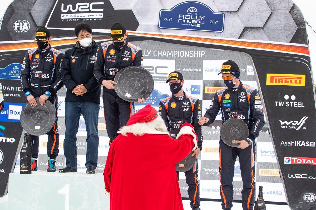#WRC That (double) podium feeling! 🥇🥉🍾🥳 #HMSGOfficial #ArcticRallyFinland