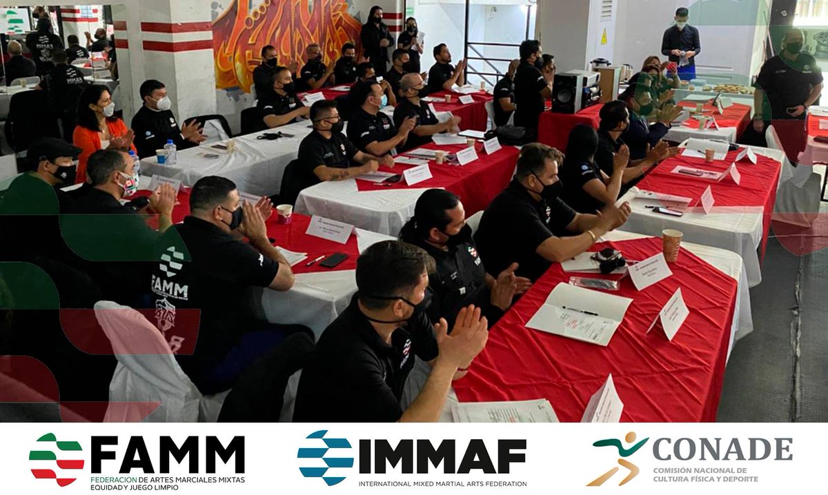IMMAFed's tweet photo. 🇲🇽 Federacion de Artes Marciales Mixtas held their Ordinary General Assembly in Mexico City on Feb. 25th to vote on the new Board of Directors for 2021-2025.

20 different state associations were represented and the new board was unanimously elected. https://t.co/PqNR6uhUa7