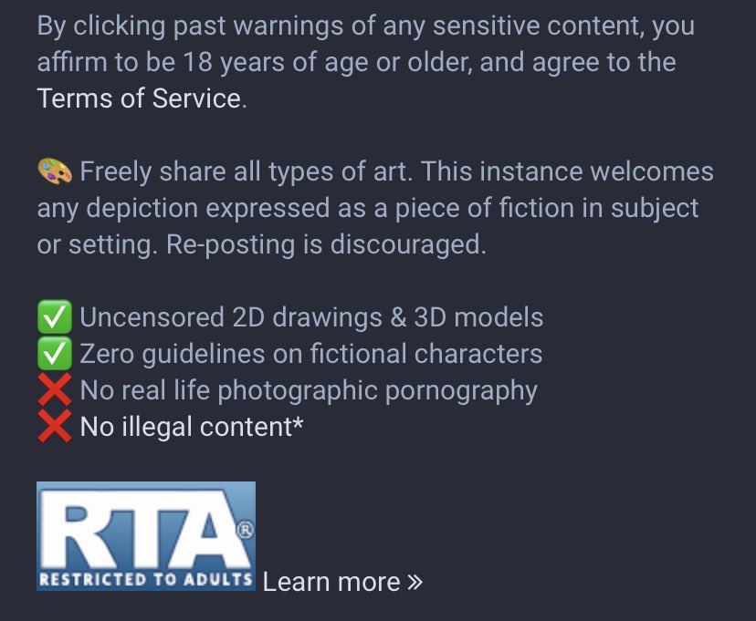 kilxyu's tweet photo. @pyralles @RadiodustL @userfulUser @truebuggy plus, this content was stripped from baraag(?), a website that requires you to register and be at least 18 years of age to see whatever’s on there. also, it says this on the main page. https://t.co/Y78RfnNE6g