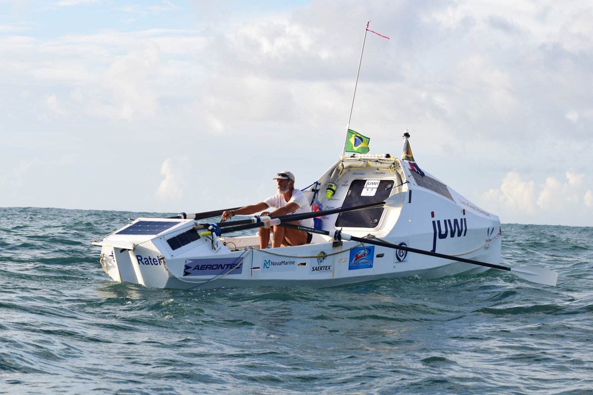 ewnreporter's tweet photo. #RowToRio Cape Town extreme adventurer, 59-year-old Zirk Botha, has completed his solo transatlantic ocean crossing on his boat ‘Ratel’, from South Africa to Brazil in a world record of 70 days. KB Images : Supplied https://t.co/UZKJfdK91p