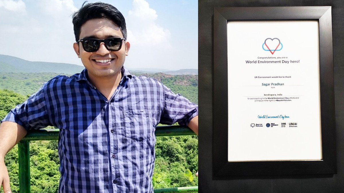 The #UN has congratulated Odisha-based writer and researcher Sagar Pradhan for joining hands with them by donating all the royalty money he earns from his books and research papers towards plantation drives. The <a href="/UN/">United Nations</a> has awarded Pradhan the tag of ‘World Environment day Hero’.