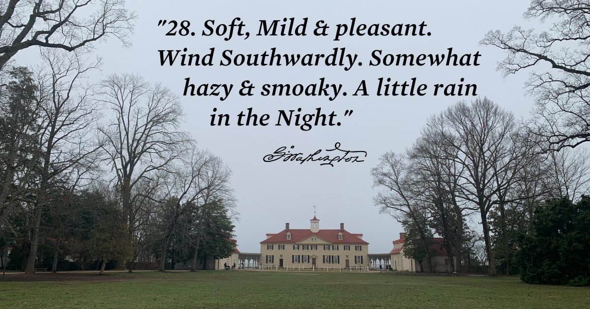 MountVernon's tweet image. #OnThisDay at Mount Vernon in 1767, recorded by George Washington in his weather diary.