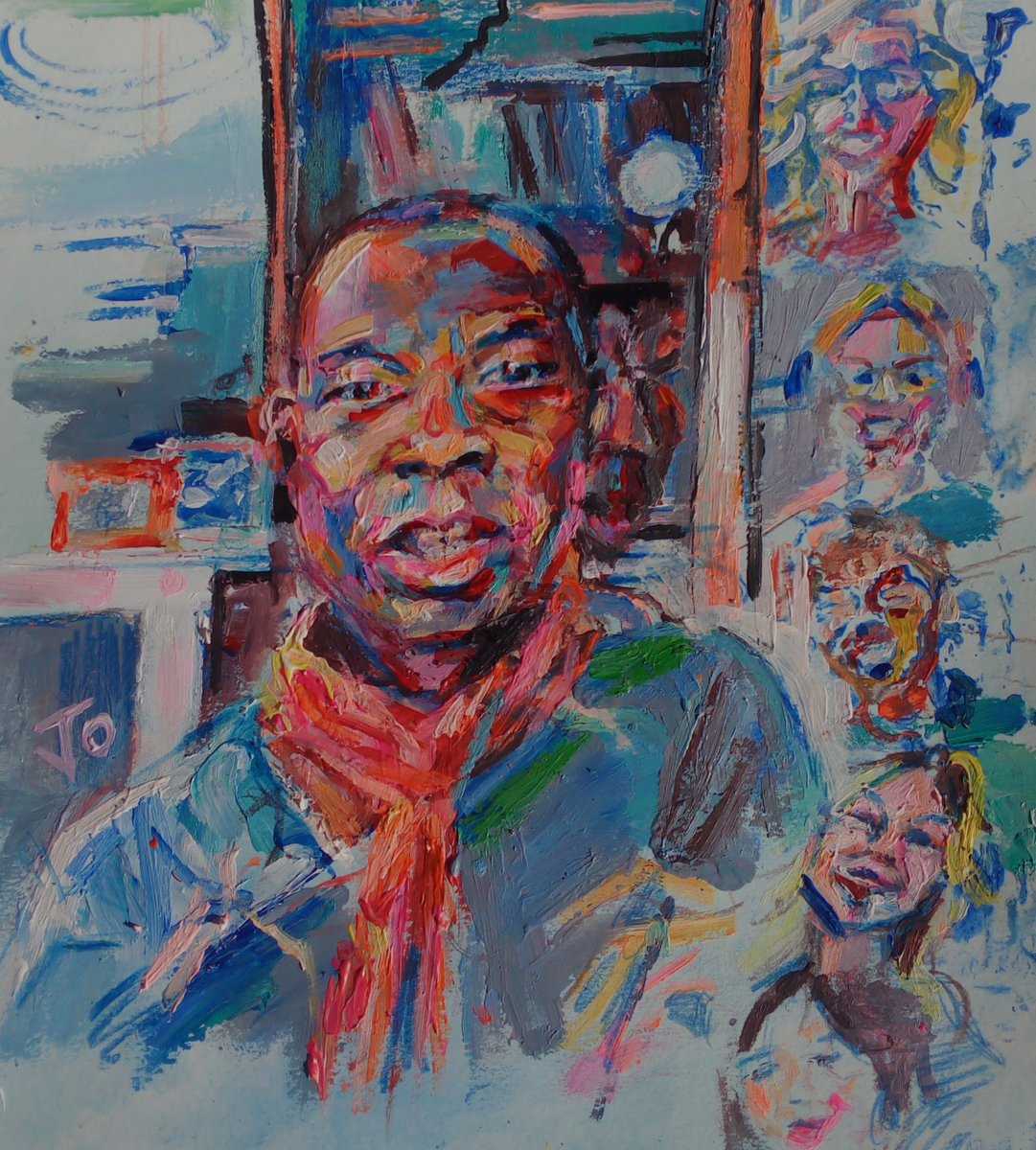 JoBradleypaint's tweet photo. My live painting of @CliveMyrieBBC while he was
painted live (and he was chatting to) #KayoonAnderson on
@skytv
Facebook live #mypaotw
@StoryvaultFilms
#skyartsforeveryone #portraitartistoftheyear #paintinglive thanks Clive and everyone! https://t.co/tc6f9fH5Re
