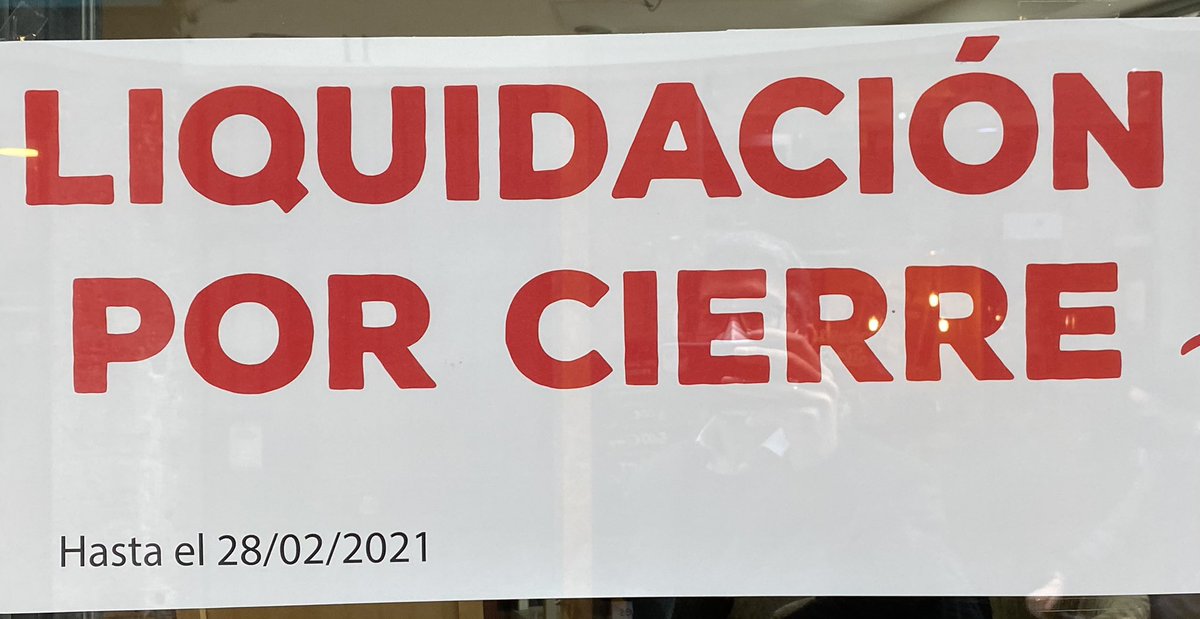 Desgraciadamente la “vida” de esta #PYME termina hoy. No han podido aguantar más. Para esta y para decenas de miles de empresas las ayudas llegan tarde. Pasan los meses y las #PYMES españolas siguen esperando ayudas que compensen parte de las pérdidas x no haber podido trabajar.