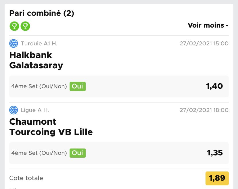 LL_Pronos's tweet image. Quel samedi en volley ! 🤑

C’est un 4/4 hier, avec des bets sur le Telegram GBC, sur le pass globalbetclub.fr, et sur le Twitter @GlobalBet_Club ! 

🏐 Des côtes à 1,62 / 1,78 / 1,89 / 1,52 , toutes validées ! 🤑✅