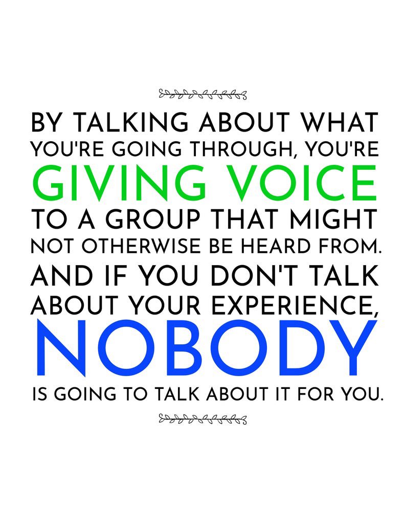BecauseIMatter's tweet photo. #quoteoftheday
We have to talk about it. We have to give it a voice. A story. If not us, then who? Our stories matter. Our voices matter. Our lives matter.
#Truth #sundayvibes #mentalhealth #MentalHealthMatters #WhyIShare #ShareYourStory #SpeakingOut #BeTheChange #BeYourself https://t.co/wxsFD6CJjy
