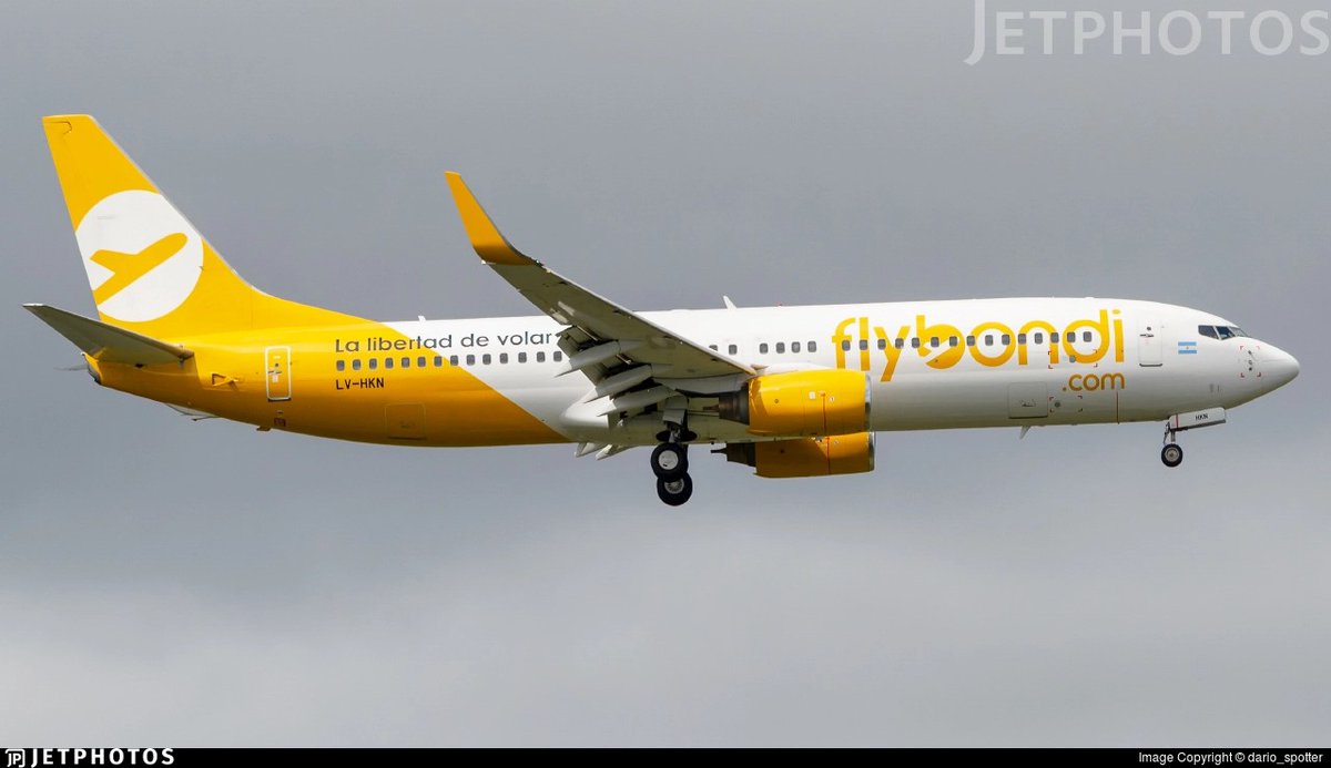 [Vuelo FO 5239] 28/2 (Flybondi) llevó en la ruta Bariloche (BRC) 🇦🇷 - Buenos Aires (EZE) 🇦🇷 189 PAX en un B737-800 (LV-HKN). Asientos: 189. Configuración: Y189. Ocupación: 100%. Duración: 1 hora y 45 minutos. Edad del avión: 13.2 años. Distancia: 1.310 km