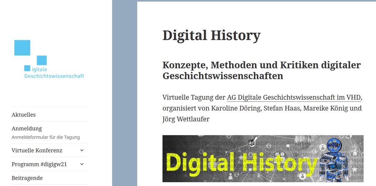 Morgen um 9h00 geht es los mit der Online-Tagung "Digital History" #digigw21 !! Wir freuen uns riesig und sind total gespannt. Online-Tagungsräume sind bereit, Breakout-Rooms, Discord-Channel, zwei wonder.me-Räume (Göttingen und Paris). Alle Infos hier =>digitalhist.hypotheses.org