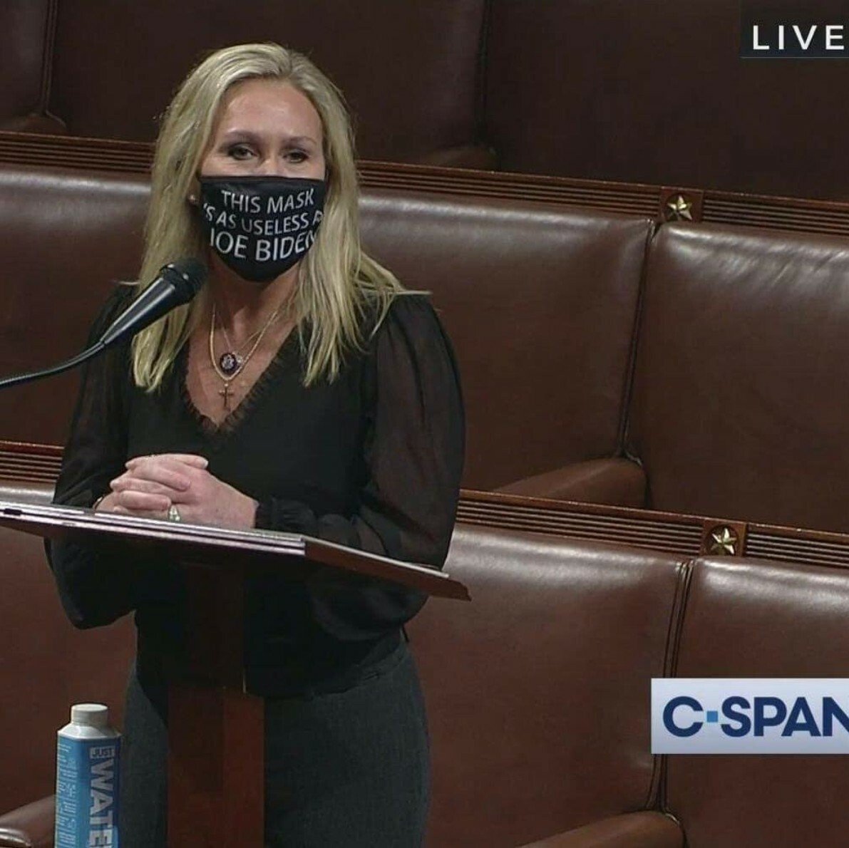 I love the mask Marjorie Taylor Greene wore Friday!