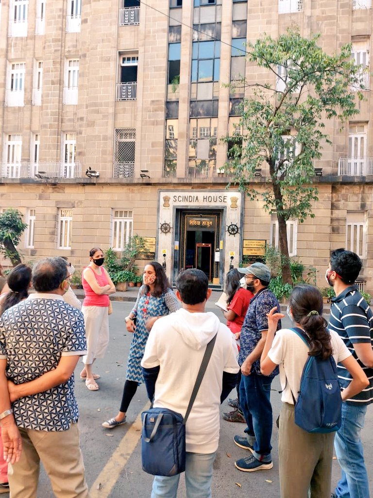 MaritimeMMS's tweet photo. #MMMSWalk #3: @walkinginmumbai conducted our 3rd walk #BallardBallad for members & #maritime #history enthusiasts from #Mumbai around the Ballard Estate to see Alexandra Docks, Ballard Gate, Indian & foreign shipping company buildings & @MumbaiPortTrust HQ with maritime stories. https://t.co/RKACjKaBG9