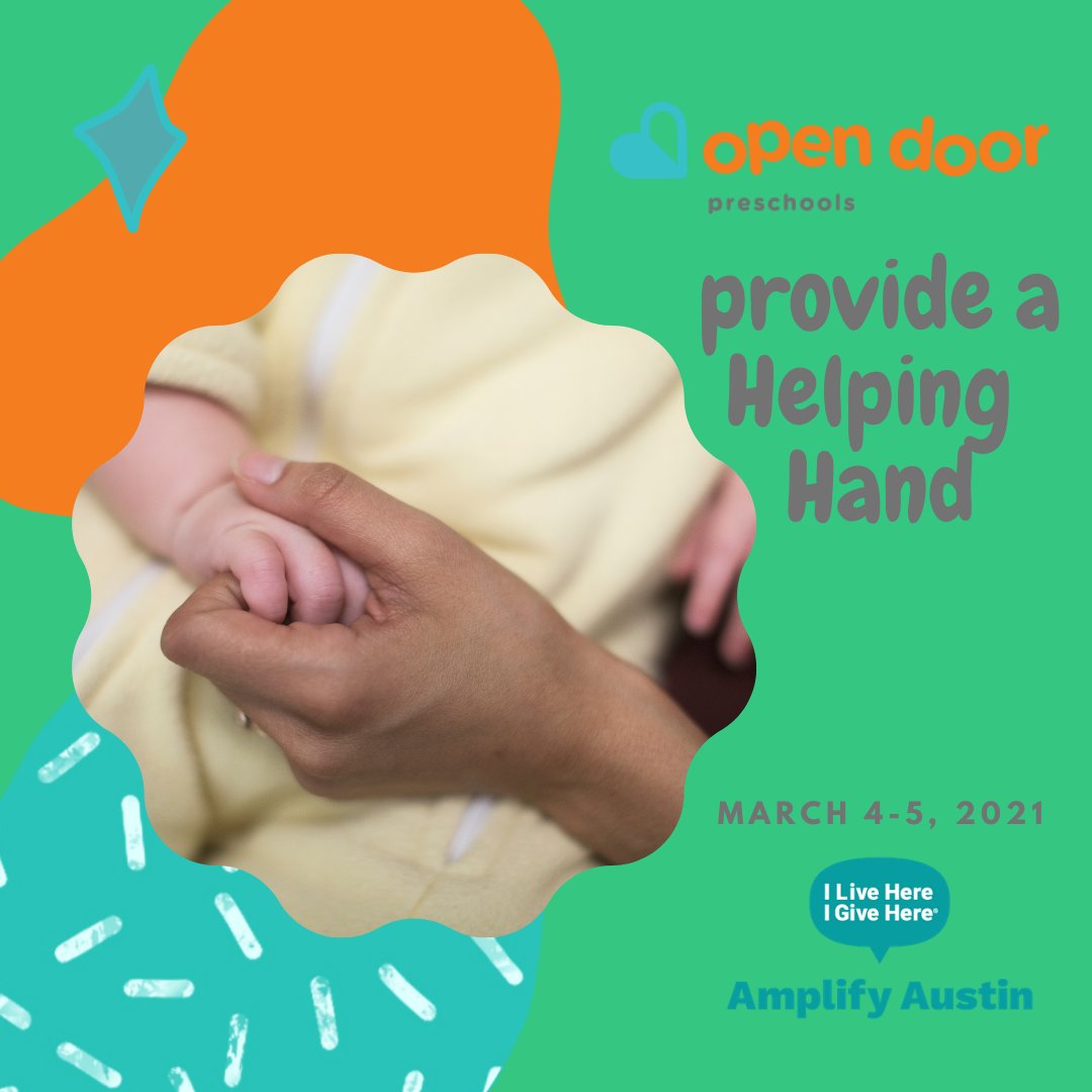 Open_Door_ATX's tweet photo. A is for Amplify!  Amplify Austin kicks off Thursday, March 3, but you can help jumpstart our fundraising efforts TODAY!!  All funds raised will be allocated to our Helping Hands Fund to assist Open Door families in need of tuition assistance. 

Give: https://t.co/5cz6y79WsA https://t.co/BGaROejGiV