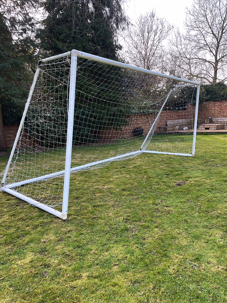 louiscollins9's tweet photo. Selling my 17x7ft aluminium portable goal, can be broken down so is easily moveable. Very good condition and comes with the net. Will deliver if needed, £250. https://t.co/3M294DE4r5