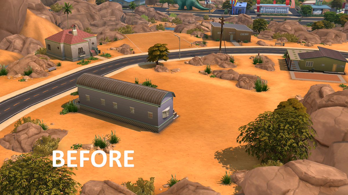 Zita1966z's tweet image. TRAIN YARD - INDUSTRIAL  @TwistedMexi 
Another before and after

Combined all 5 lots with strategic placing of debug (Outside lots)  2 create an on flowing industrial neighborhood. It looks FAB in game &amp;amp; all the lots are playable.  #zitaplaybuildsandsims @TheSims
 @SimGuruNinja