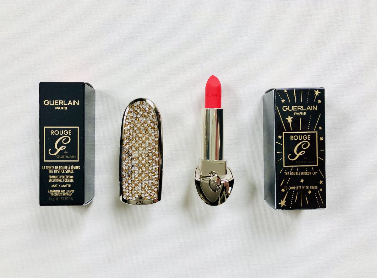 davelackie's tweet image. Excited to be giving away this Guerlain collector Rouge G duo on Twitter. It's a luxe matte lipstick in shade No. 40 + a collector lipstick case in "Golden Diamonds". So beautiful with the gold &amp;amp; clear crystals!! To enter, RT &amp;amp; follow @davelackie (ends 09/03) #win