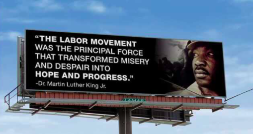 greenhousenyt's tweet image. Billboard in Alabama has a message from Martin Luther King Jr. to Jeff Bezos and Amazon  (h/t @DamonSilvers )

Here's some background on the unionization drive at Amazon&amp;gt;&amp;gt;
“We see this campaign as much as a civil rights struggle as a labor struggle.”
theguardian.com/technology/202…