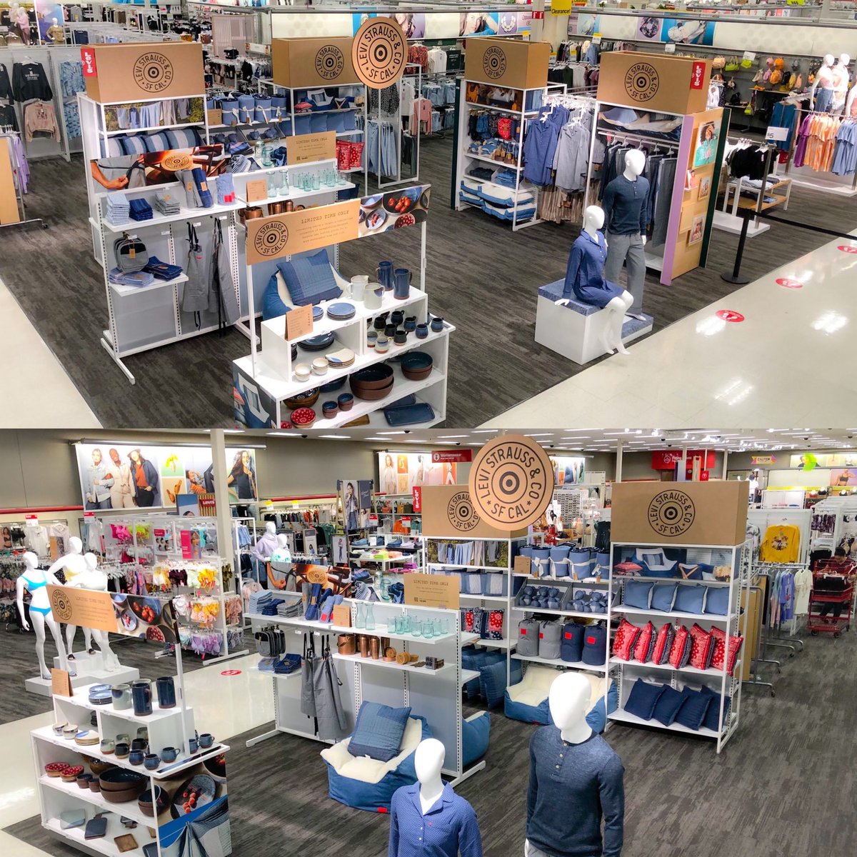 Levi’s x Target collaboration is set and ready to go for our guests this morning!! Thank you to my T1852 team for working together and making it happen🎯🙌🏻👏🏻 #LevisxTarget #Target #G392 #D327