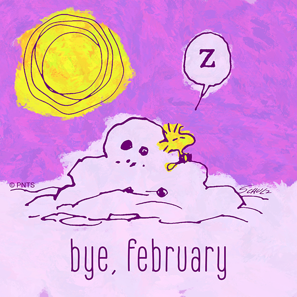 Snoopy's tweet image. See you next year, February!