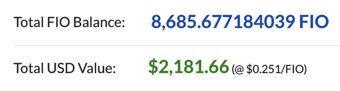 WiseFIOFaucet's tweet photo. Giving away $FIO while in USD terms the value of what's left is greater than what I started with. Amazing. https://t.co/QiGktLRcBb
