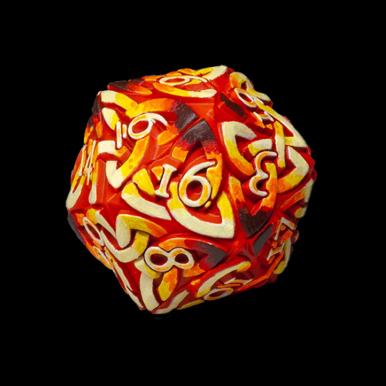 KakapopoTCG's tweet photo. Painted Endless Dice D20 by compson_paints
Dice 7 of 7 from the “Burning!” Set.
So what’s everyone's favorite Dice from the “Burning!” Set?
#d20 #dnd #dnd5e #dice #diceporn #dicegoblin #dicemaker #customdice #dicedesign #handpainteddice #warlockdice #wizarddice #firedice https://t.co/ODMza2HATl