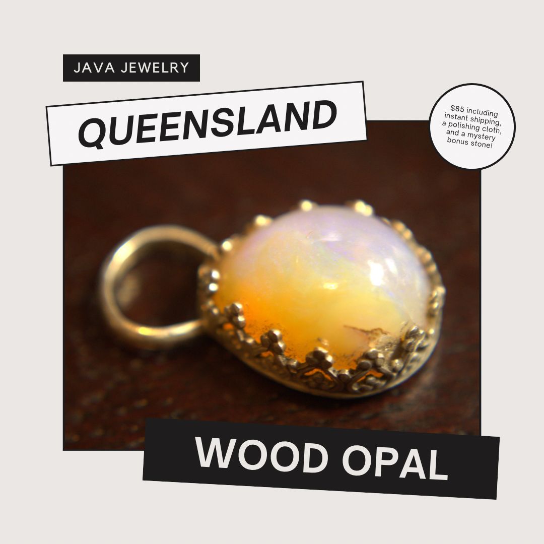 JavaJewelry's tweet photo. This gorgeous #Queensland #Wood #Opal #pendant flashes tones of purple and orange across the breadth of the stone. Set in a perfect #SterlingSilver inverted heart bezel, all of this shine can be yours for $85 (including #freeshipping!!) 😍🥵 https://t.co/LgEkhQ9YXB