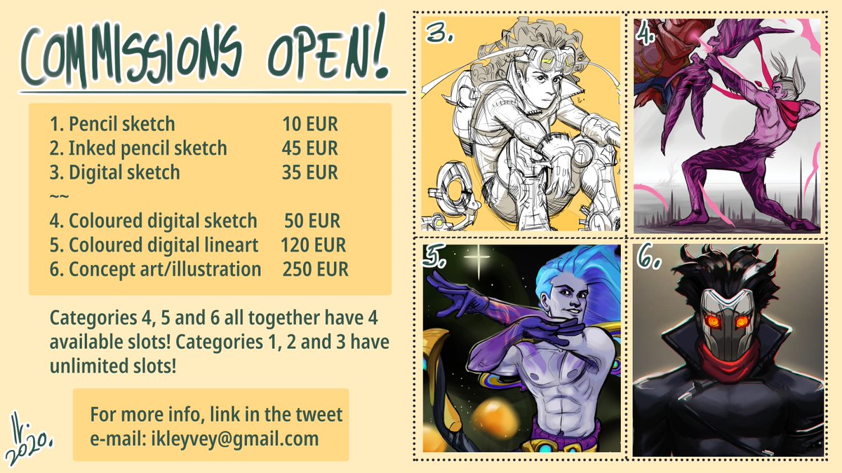✨✏️My commissions are open again!✏️✨

For more information, check out this link: https://t.co/MDtSYys5mt .
Feel free to DM me if you have any questions. 